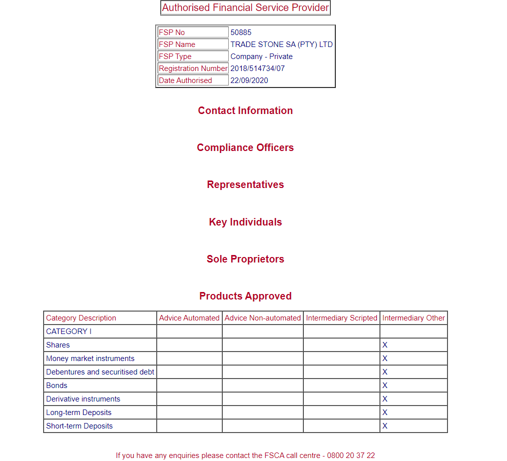 FBS FSCA regulation